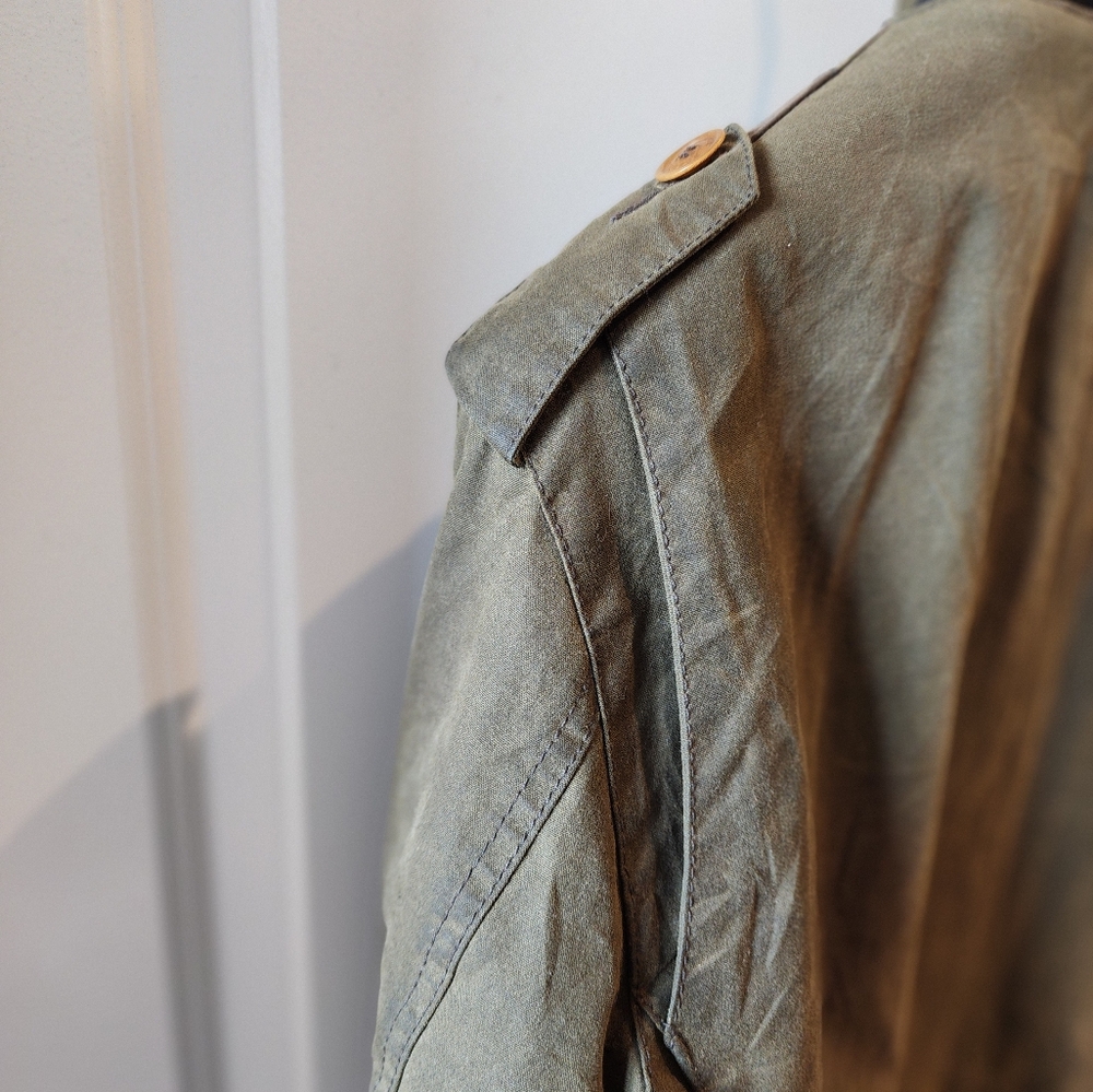Barbour Greatcoat Wyton Wax Hybrid Sportcoat Medium Tweed And Leather Accents - Picture 6 of 11